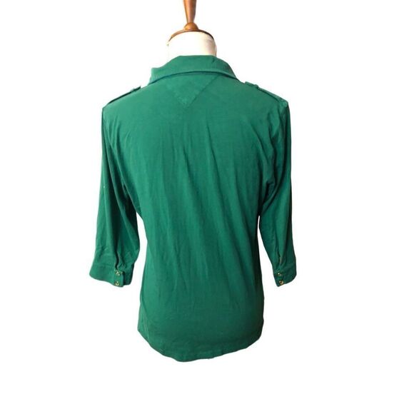 Tommy Hilfiger button crown collared with gold accent buttons size L - Picture 10 of 14